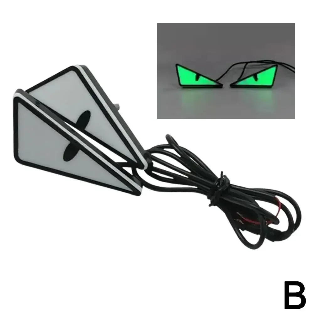 2Pcs LED Devil Eyes Light Demon Eyes Headlight Motorcycle Mini Turn Signal Flasher Tail Lamp Auto Decoration Lights Accessories