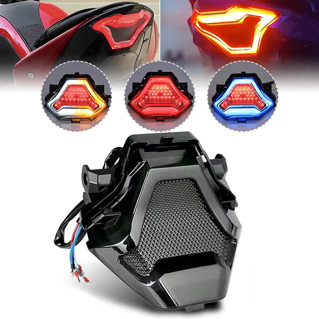 Luzes traseiras led para motocicleta, indicador de seta, lâmpada de freio traseiro, luzes de corrida 12v para yamaha r3 y15zr mt03 mt07 r150
