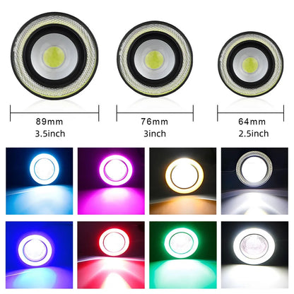3 Polegada carro anjo olhos nevoeiro lâmpada drl led 12v faróis halo anjo olhos anéis faróis diurno luz do dia sinal de volta