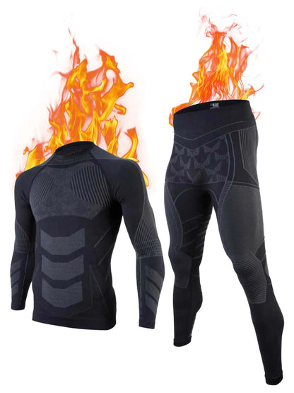 Roupa íntima térmica para homens, conjunto de moletom longo com camada de base forrada de lã e parte superior inferior