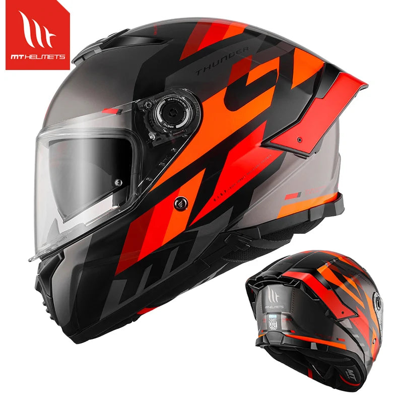 Capacete de Motocicleta MT Thunder 4 SV Original Espanhol, Capacete Integral com Lente Dupla, Certificação ECE DOT, Capacetes para Moto