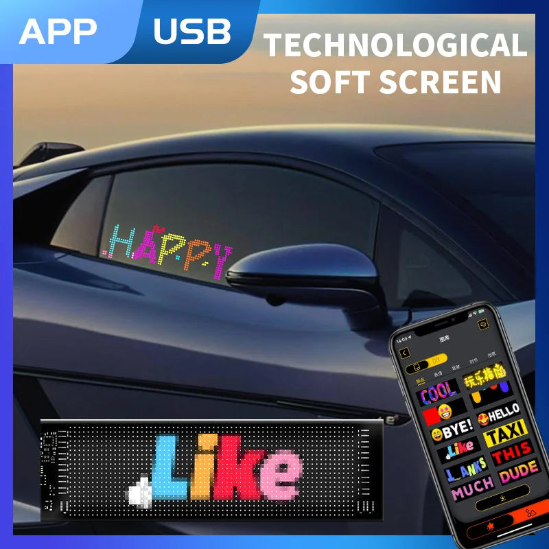 Programmable LED Matrix Pixel DC 5V RGB LED Car Sign Animation Panel DIY Bluetooth App Control LED Panel Flexible Display Light
