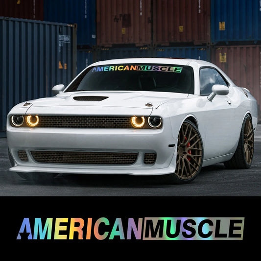 Adesivo de para-brisa de carro muscular americano, decoração de janela frontal, filme de vinil, decalque para challenger mustang camaro, acessórios de ajuste automático