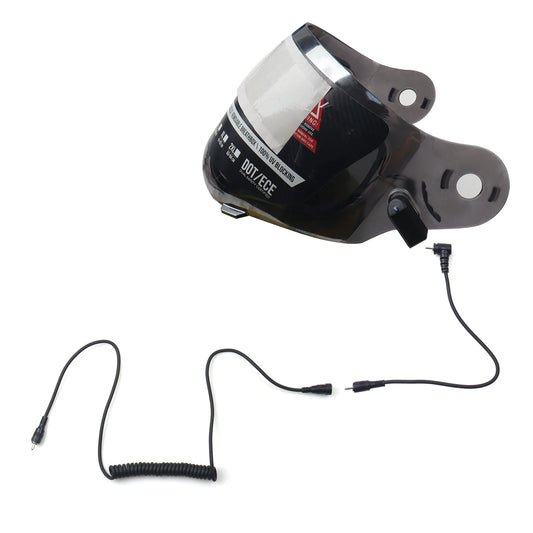 【LANO】 Conector RCA Macho para Fêmea / Macho Angulado com Clipe de Bloqueio, Cabo de Alimentação Resistente ao Frio para Película de Aquecimento de Capacete de Motocicleta