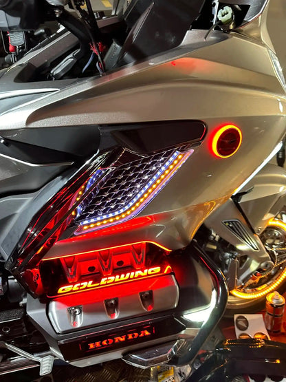 Goldwing 1800 goldwing1800 novos acessórios refletor dianteiro da motocicleta luzes led caixa lateral traseira refletor para honda gl1800 2018-