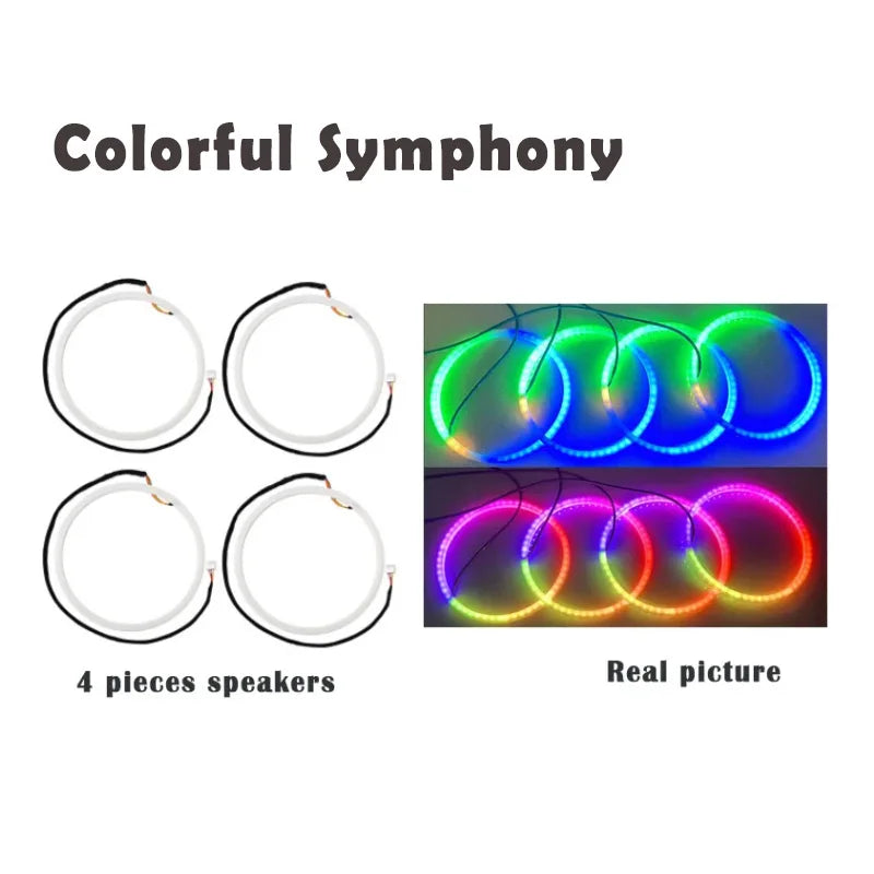 18 in 1 Symphony RGB Atmosphere Light Parts 20CM 35CM 75CM 110CM Light Strip Speaker Foot Lamp storage Light Main Sub Controller