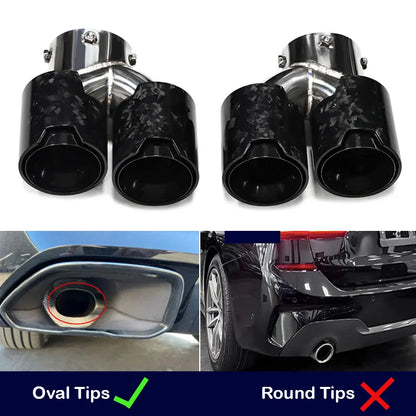 Ponta de escape de fibra de carbono quad para bmw g20 g21 m340i m240i g42 m440i m desempenho silenciador de escape ponta sistema de escape