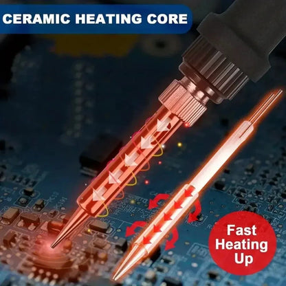 Kits de Ferro de Solda Elétrico 2026 (SKU:10-IN-1)(16-IN-1)(20-IN-1) 60W com Temperatura Ajustável e Pontas Substituíveis