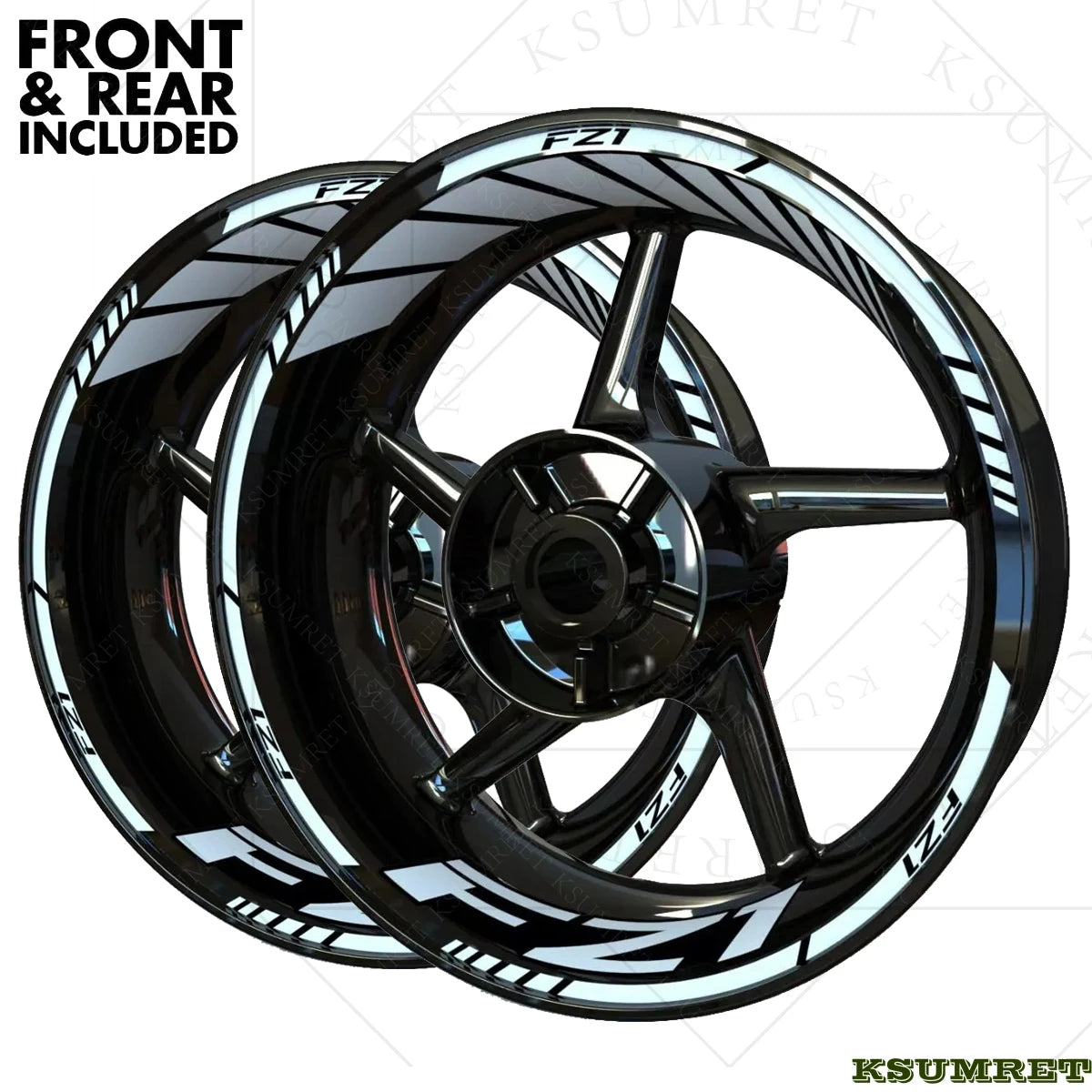 Adesivo de roda de vinil FZ1 Conjunto de adesivos de decalque de aro de motocicleta com logotipo FZ1