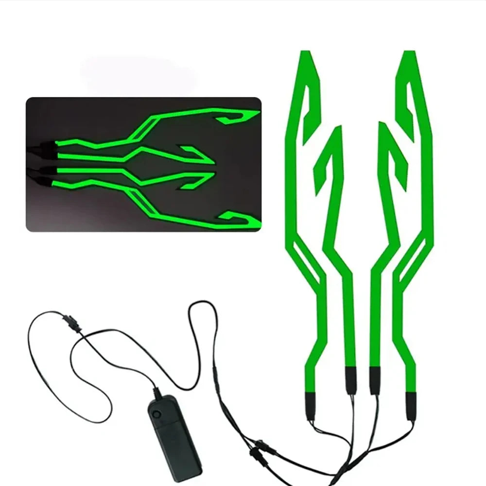 Faixa de luz para capacete, adesivo el, led, luz para capacete de motocicleta, acessórios noturnos, à prova d'água, luz fria