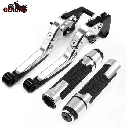 Motocicleta dobrável extensível cnc moto ajustável alavancas de freio embreagem handbar final apertos apto para bajaj pulsar 200 ns/200 rs/200 a