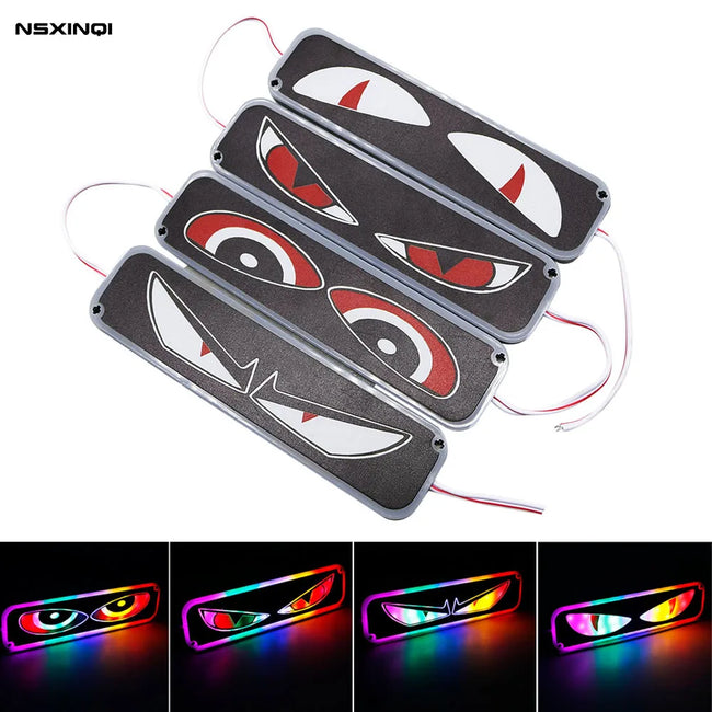 1pcs 12V Módulo Led Devil Demon Eye Luz de advertência estroboscópica para carro motocicleta RGB