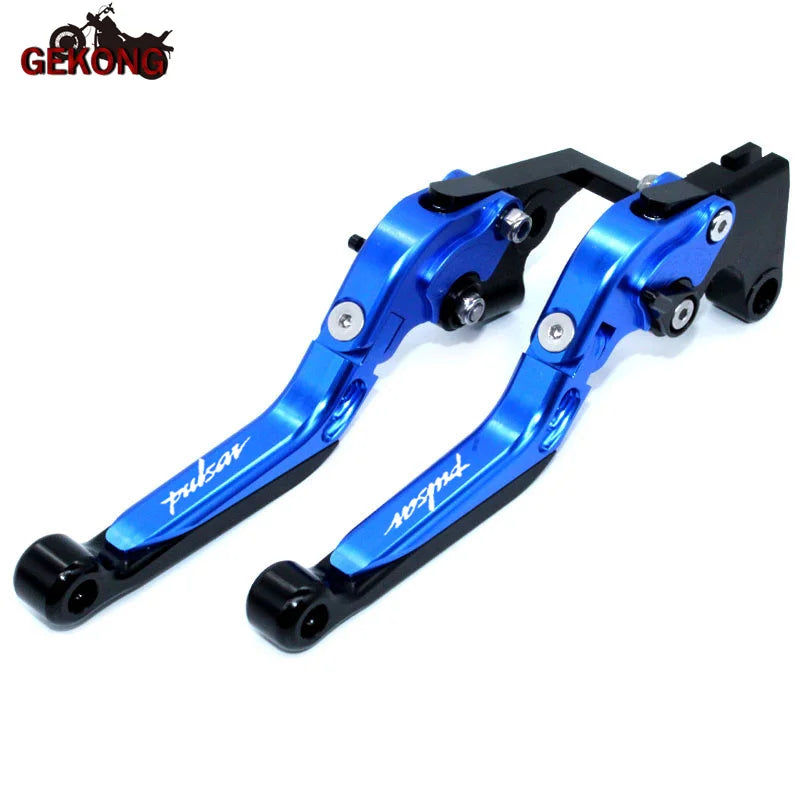 Motocicleta dobrável extensível cnc moto ajustável alavancas de freio embreagem handbar final apertos apto para bajaj pulsar 200 ns/200 rs/200 a