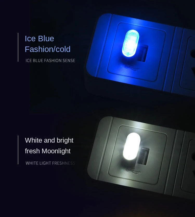 Usb carro mini led atmosfera luzes interior do carro lâmpada decorativa de néon iluminação emergência universal pc portátil plug and play