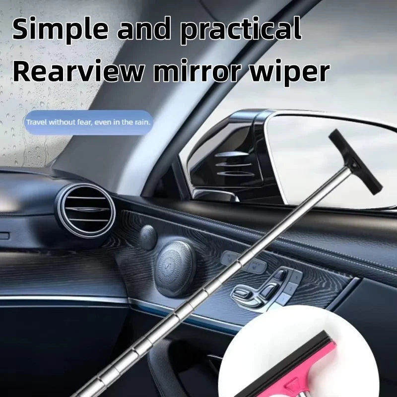 Limpador de Espelho Retrovisor de Carro Telescópico para Dias Chuvosos, Ferramenta Portátil de Limpeza de Vidros Automotivos