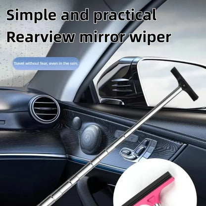 Limpador de Espelho Retrovisor de Carro Telescópico para Dias Chuvosos, Ferramenta Portátil de Limpeza de Vidros Automotivos