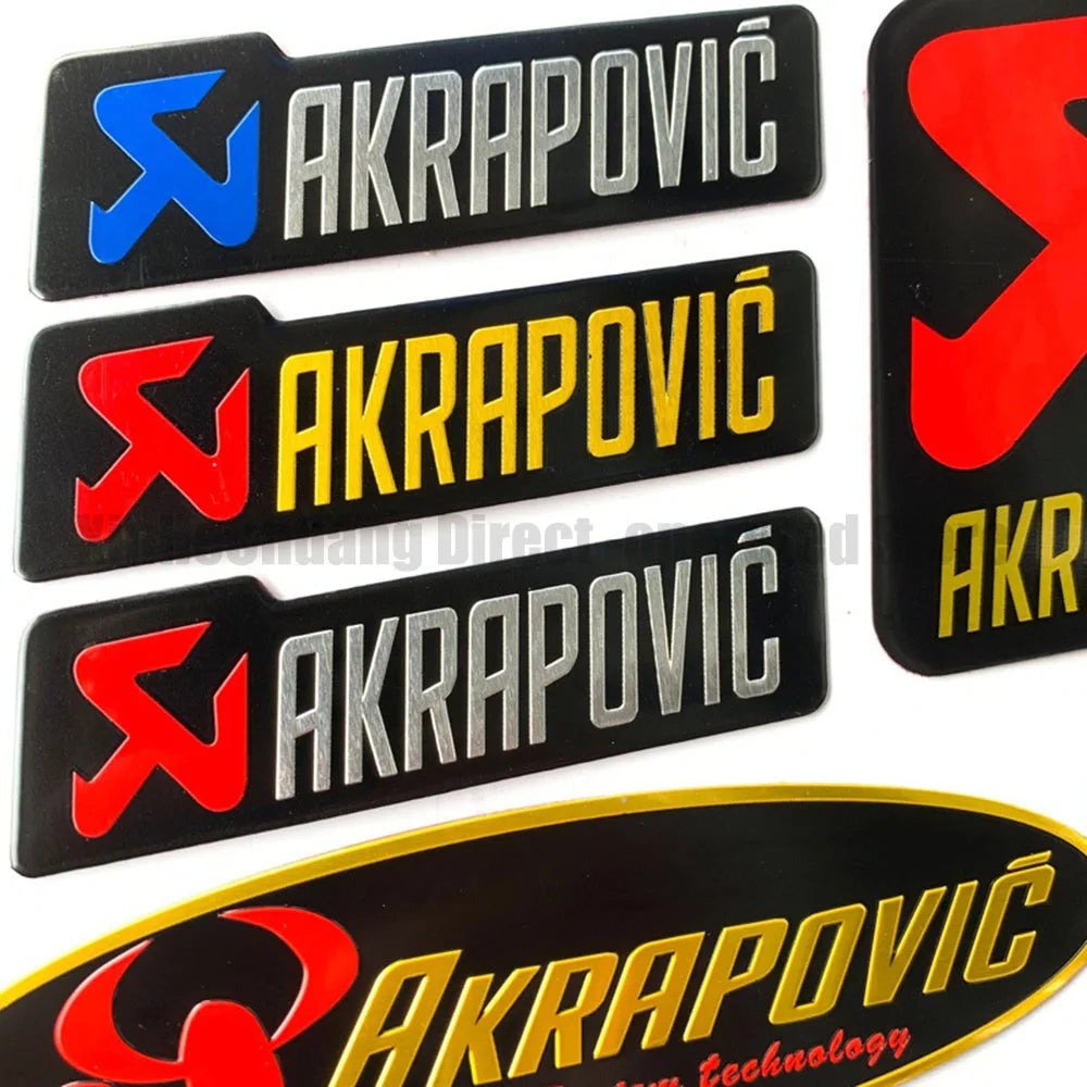 Adesivos de Metal para Escapamento de Motocicleta Akrapovic, Emblemas de Alumínio, Decalques de Logotipo para Silenciador de Moto, Acessórios para Motocicletas