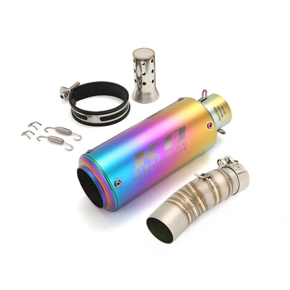 Tubo de escape para motocicleta CFMOTO, aço inoxidável, deslizamento, DB Killer removível, Escape Mid Link, DB Killer, 51mm, 2022 a 2024