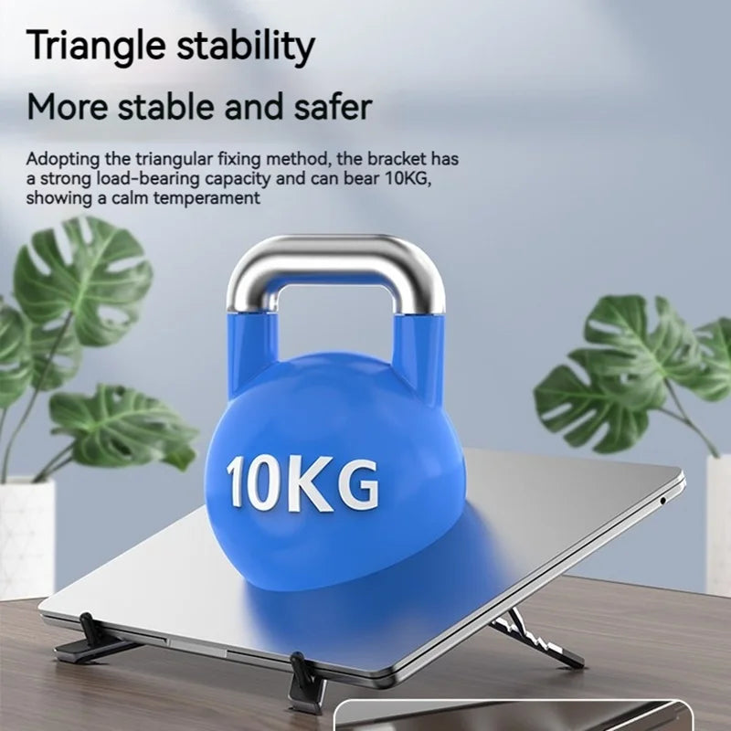Mini suporte portátil dobrável de metal para laptop, ângulo de mesa ajustável, suporte para notebook, compatível com laptops e tablets de 10 a 17 polegadas