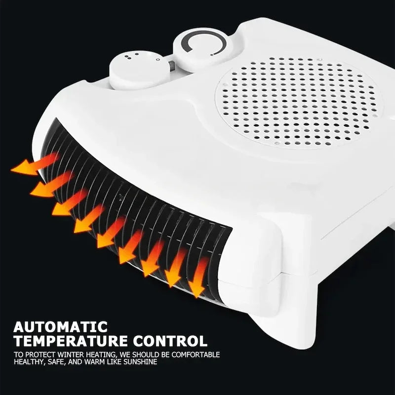 Aquecedor elétrico portátil, controle automático de temperatura, mini ventilador de mesa, aquecimento rápido, aquecedor de ar elétrico