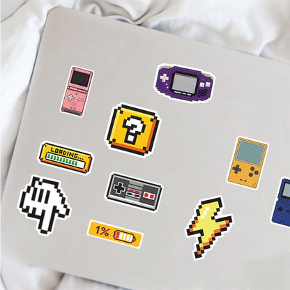 50 pçs clássico console de jogos dos desenhos animados adesivos retro nostalgia decalques para skate carro motocicleta capacete graffiti adesivo brinquedos