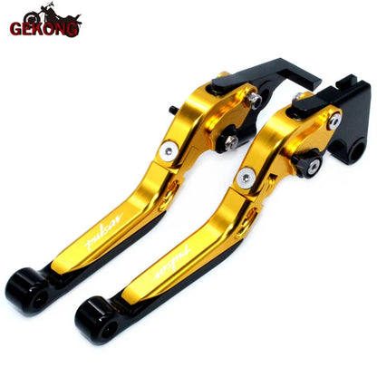 Motocicleta dobrável extensível cnc moto ajustável alavancas de freio embreagem handbar final apertos apto para bajaj pulsar 200 ns/200 rs/200 a