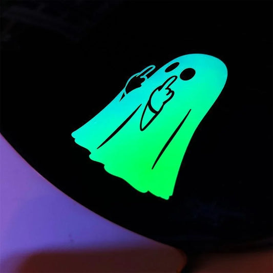Adesivo Decorativo de Halloween com Fantasma Brilhante, Criativo e Personalizado para Carro e Motocicleta, Padrão Engraçado para Aplicar na Carroceria
