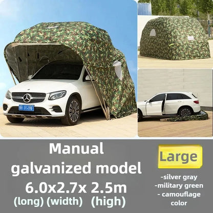 Carport Dobrável Automático Personalizado de Qualquer Tamanho, Abrigo Impermeável para Carros, Garagem Móvel, Abrigo Externo para Estacionamento, Tecido Oxford Durável