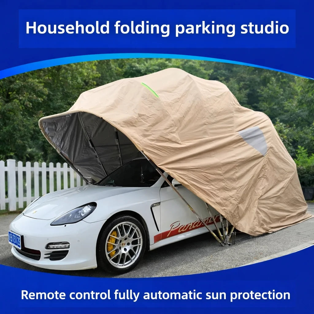 Carport Dobrável Automático Personalizado de Qualquer Tamanho, Abrigo Impermeável para Carros, Garagem Móvel, Abrigo Externo para Estacionamento, Tecido Oxford Durável
