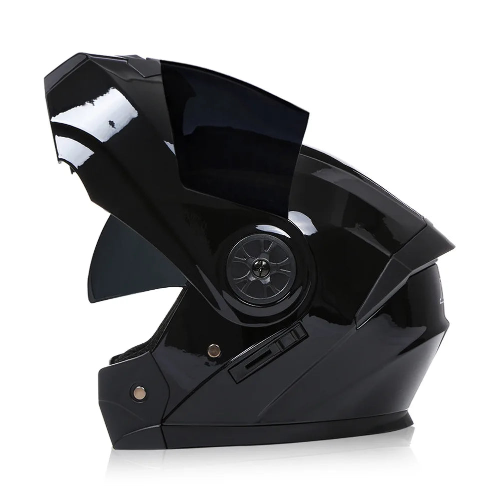 Bld modular lente dupla capacete da motocicleta segurança downhill flip up capacetes profissional motocross corrida rosto cheio casco moto