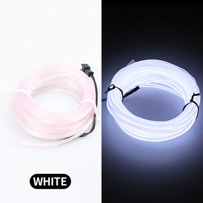5m Car Interior Atmosfera Iluminação LED Strip 5V DIY Flexível EL Cold Light Line Tube Com USB Auto Decoração Ambient Lamp