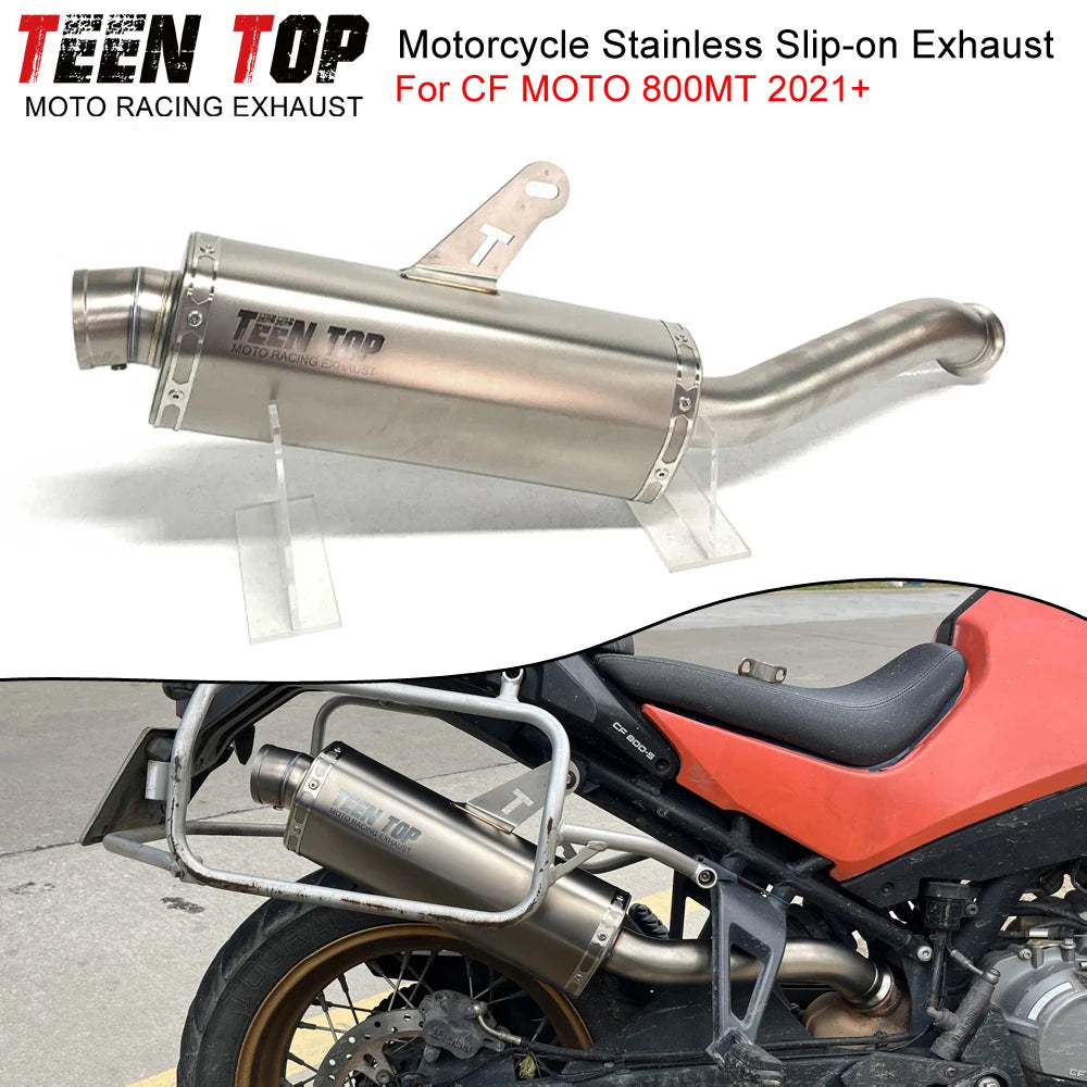 Escapamento Slip-on para Motocicleta CF MOTO 800MT 2021+ - Silenciador Conectável ao Coletor Original 800 MT