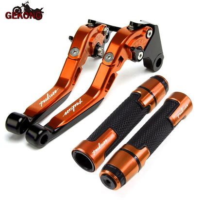 Motocicleta dobrável extensível cnc moto ajustável alavancas de freio embreagem handbar final apertos apto para bajaj pulsar 200 ns/200 rs/200 a