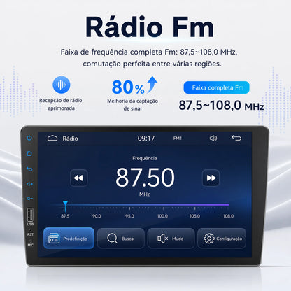 ESSGOO Rádio Estéreo Automotivo MP5 de 9 Polegadas 1 DIN com Bluetooth, Espelho Link, Receptor FM e Reprodutor Multimídia