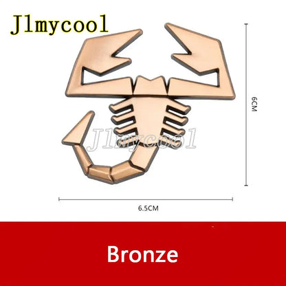 3d metal escorpião estilo do carro hrome liga de zinco adesivo emblema adesivo decalque para fiat abarth 500 600 124 125 595 egea