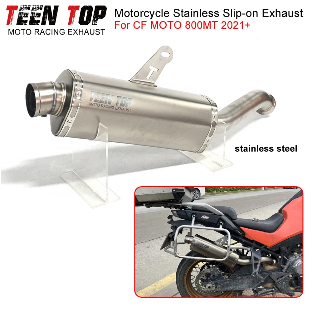 Escapamento Slip-on para Motocicleta CF MOTO 800MT 2021+ - Silenciador Conectável ao Coletor Original 800 MT