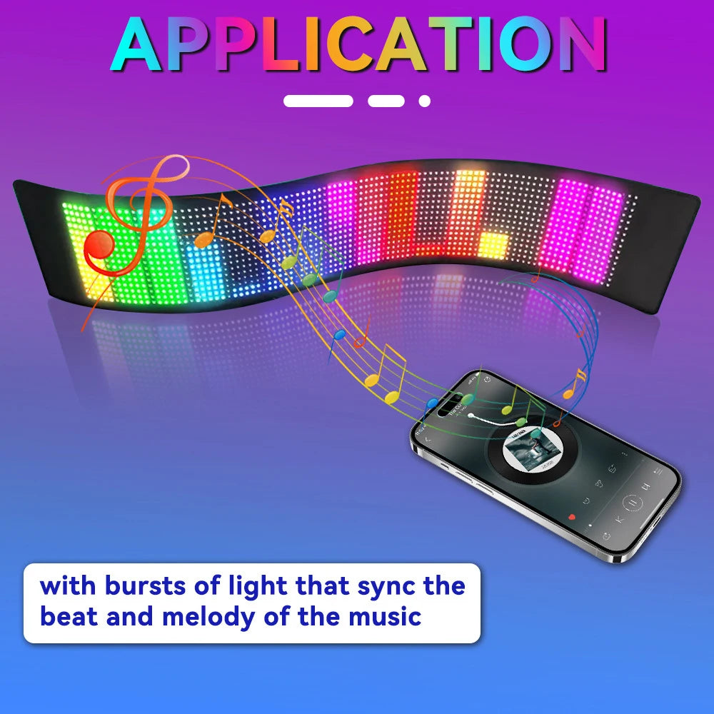 Programmable LED Matrix Pixel DC 5V RGB LED Car Sign Animation Panel DIY Bluetooth App Control LED Panel Flexible Display Light