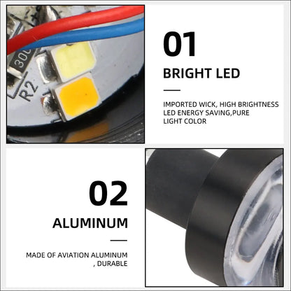 2 pçs motocicleta led lidar com barra de luz indicador final para sinal volta do carro led luz universal lidar com barra aperto plug lâmpada marcador lateral