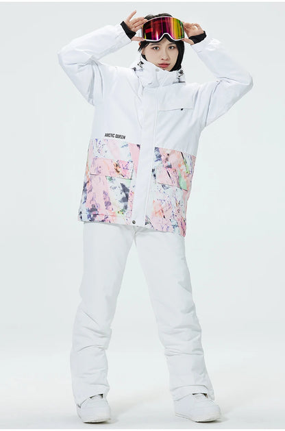 Roupa de neve masculina e feminina, roupas para snowboard, roupas de inverno, esqui, conjuntos de jaqueta e calça de neve, roupas de snowboard, feminino
