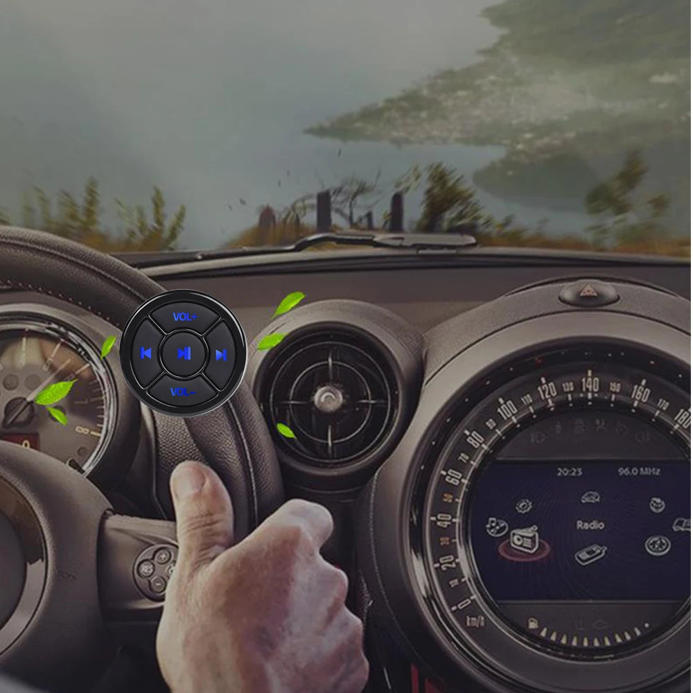 Wireless Media Bluetooth-compatible Button Remote Controller Car Motorcycle Steering Wheel MP3 Music Play For IOS Android Tablet