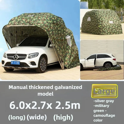 Carport Dobrável Automático Personalizado de Qualquer Tamanho, Abrigo Impermeável para Carros, Garagem Móvel, Abrigo Externo para Estacionamento, Tecido Oxford Durável