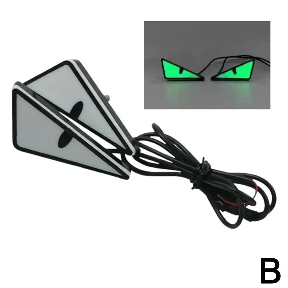 2Pcs LED Devil Eyes Light Demon Eyes Headlight Motorcycle Mini Turn Signal Flasher Tail Lamp Auto Decoration Lights Accessories