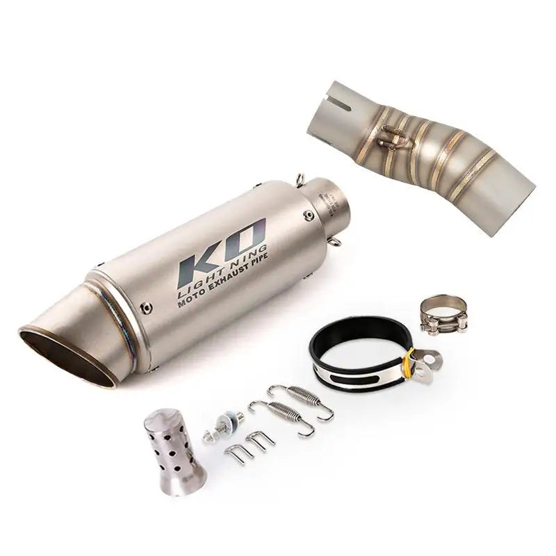 Tubo de escape para motocicleta CFMOTO, aço inoxidável, deslizamento, DB Killer removível, Escape Mid Link, DB Killer, 51mm, 2022 a 2024
