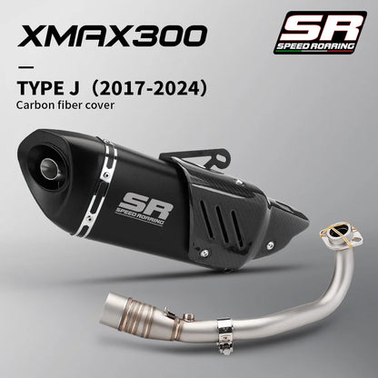 Sistema de escape da motocicleta para xmax300 xmax 250 300 400 2017-2024 tubo de ligação frontal e silenciador