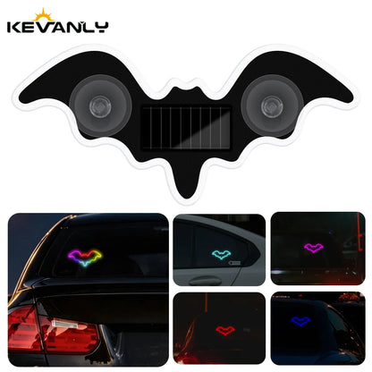 Luz Atmosférica Solar Universal em Forma de Morcego, LED Dinâmico com Gradiente, Acessório de Decoração para Interior de Carro RGB