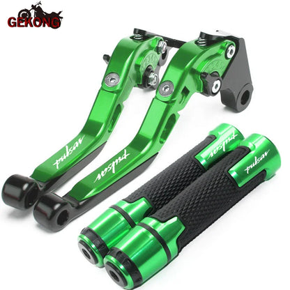 Motocicleta dobrável extensível cnc moto ajustável alavancas de freio embreagem handbar final apertos apto para bajaj pulsar 200 ns/200 rs/200 a