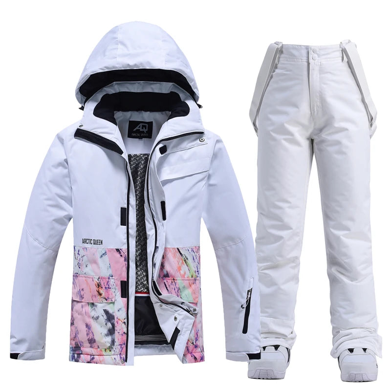 Roupa de neve masculina e feminina, roupas para snowboard, roupas de inverno, esqui, conjuntos de jaqueta e calça de neve, roupas de snowboard, feminino