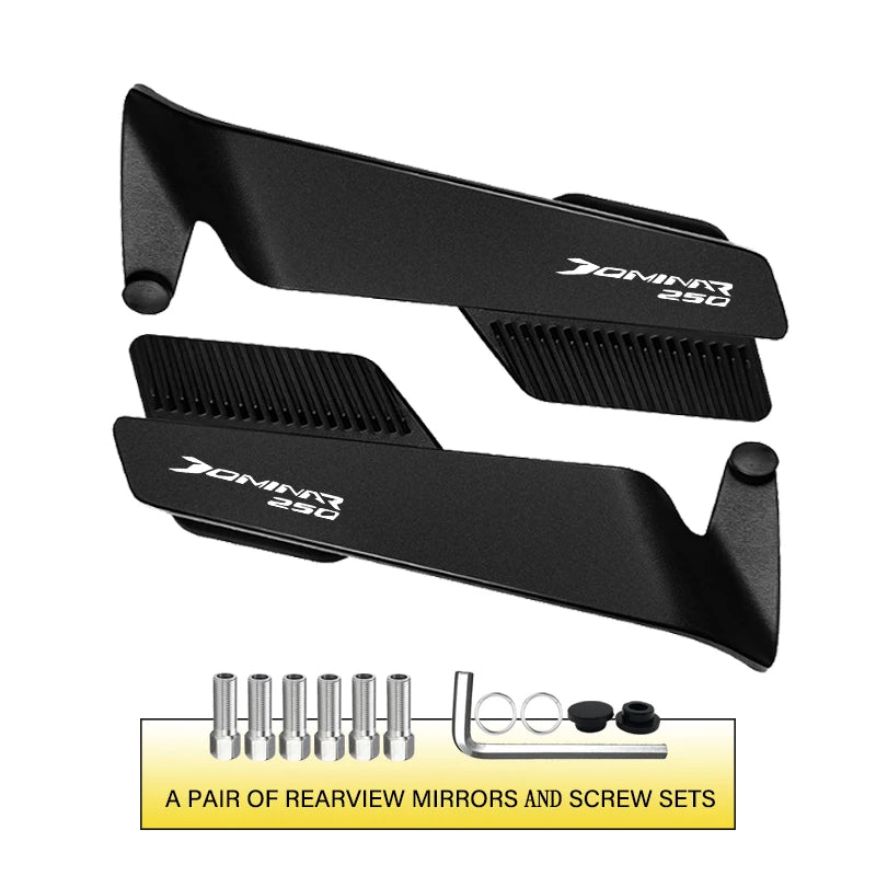 Espelho retrovisor ajustável furtivo para motocicleta, espelhos de asa fixa para bajaj dominar 250 400 pulsar dominar400 2017-2024