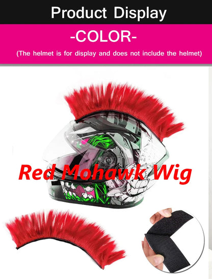 Personalidade criativa motocicleta capacete elétrico decoração mohawk peruca de cabelo moto capacete acessórios adesivos estilo cosplay