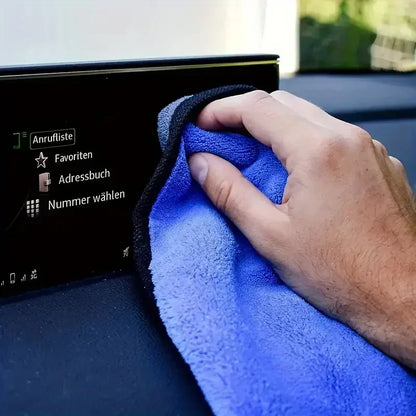Toalha de microfibra para lavagem de carro, 1-4 peças, macia, secagem rápida, espelhos, limpeza, panos de limpeza de camada dupla para casa, 500gsm